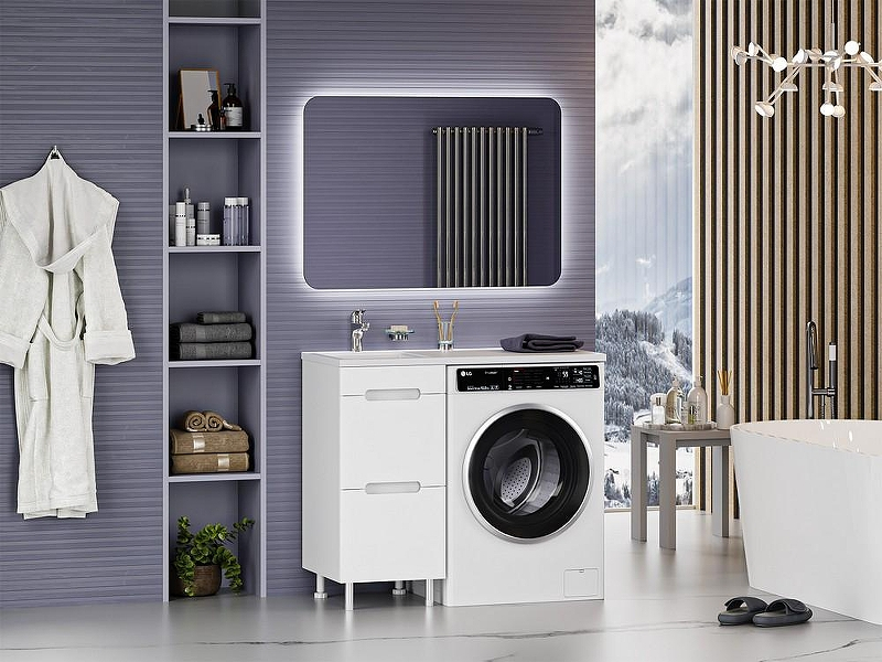 Тумба с раковиной Misty Байкал 100 L УТ000014749 Белая, купить, цена, заказать, магазин, доставка, скидка, промокод, купить, цена, заказать, магазин, доставка, скидка, промокод