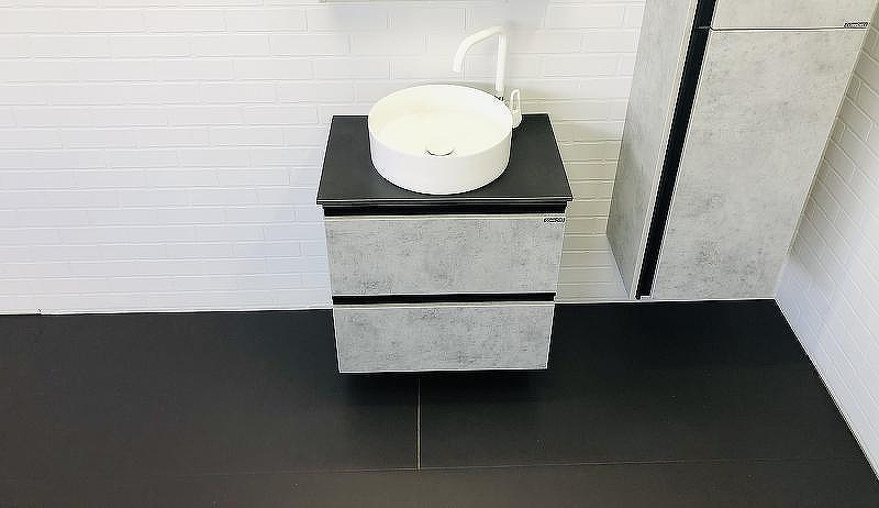 Тумба с раковиной Comforty Эдинбург 60-2 00-00005701 подвесная Бетон светлый, купить, цена, заказать, магазин, доставка, скидка, промокод, купить, цена, заказать, магазин, доставка, скидка, промокод