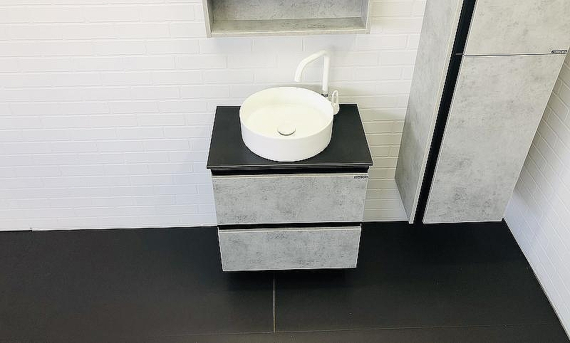 Тумба с раковиной Comforty Эдинбург 60-2 00-00005701 подвесная Бетон светлый, купить, цена, заказать, магазин, доставка, скидка, промокод, купить, цена, заказать, магазин, доставка, скидка, промокод