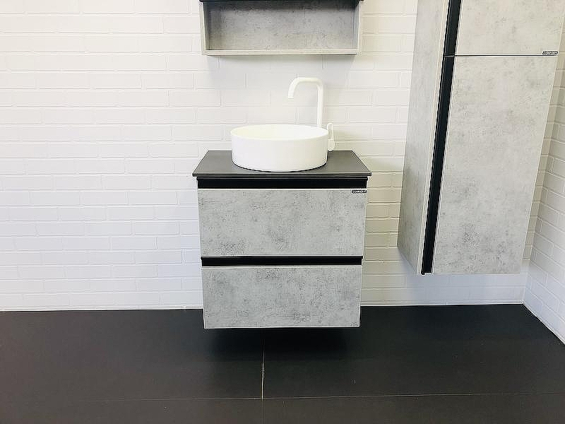 Тумба с раковиной Comforty Эдинбург 60-2 00-00005701 подвесная Бетон светлый, купить, цена, заказать, магазин, доставка, скидка, промокод, купить, цена, заказать, магазин, доставка, скидка, промокод