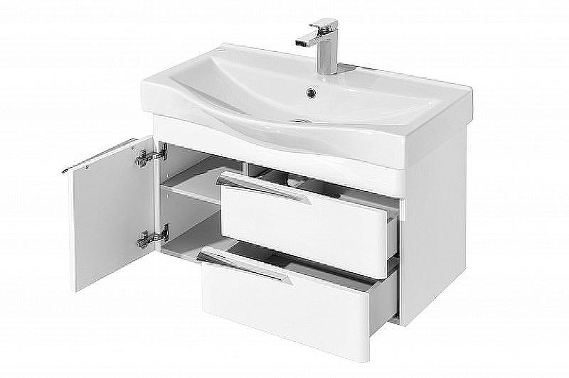 Тумба под раковину Aquaton Беверли 80 1A235501BV010 подвесная Белый глянец, купить, цена, заказать, магазин, доставка, скидка, промокод, купить, цена, заказать, магазин, доставка, скидка, промокод