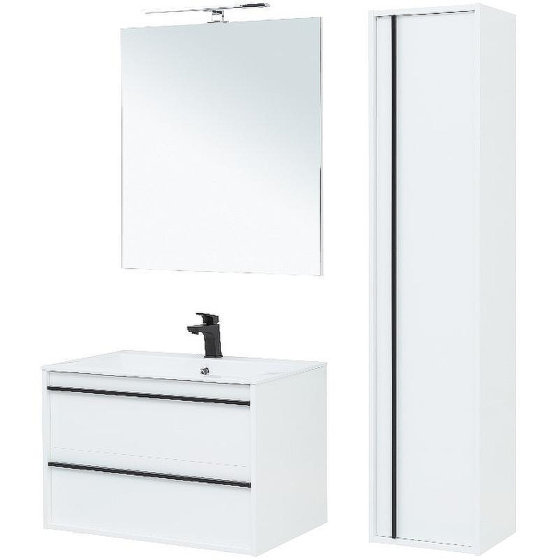 Тумба под раковину Aquanet Lino 80 253903 подвесная Белая матовая, купить, цена, заказать, магазин, доставка, скидка, промокод, купить, цена, заказать, магазин, доставка, скидка, промокод