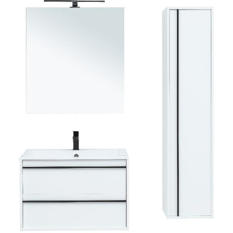 Тумба под раковину Aquanet Lino 80 253903 подвесная Белая матовая, купить, цена, заказать, магазин, доставка, скидка, промокод, купить, цена, заказать, магазин, доставка, скидка, промокод