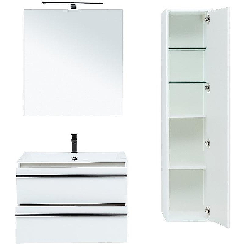 Тумба под раковину Aquanet Lino 80 253903 подвесная Белая матовая, купить, цена, заказать, магазин, доставка, скидка, промокод, купить, цена, заказать, магазин, доставка, скидка, промокод