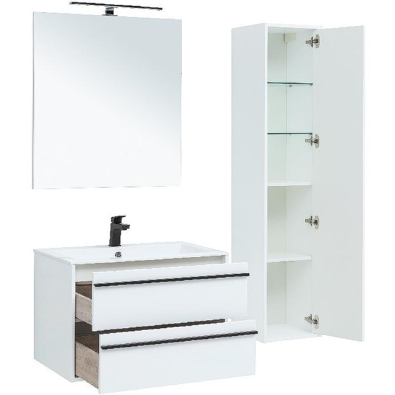 Тумба под раковину Aquanet Lino 80 253903 подвесная Белая матовая, купить, цена, заказать, магазин, доставка, скидка, промокод, купить, цена, заказать, магазин, доставка, скидка, промокод