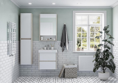 Зеркальный шкаф Aquaton Сканди 55 1A252102SDB20 Белый Дуб верона