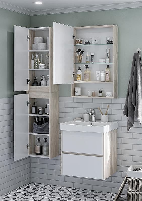 Зеркальный шкаф Aquaton Сканди 55 1A252102SDB20 Белый Дуб верона, купить, цена, заказать, магазин, доставка, скидка, промокод, купить, цена, заказать, магазин, доставка, скидка, промокод