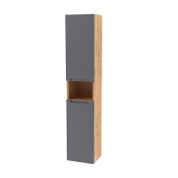 Шкаф пенал ЗОВ Дион 30 DPGD подвесной цвет Графит матовый Дуб медовый, купить, цена, заказать, магазин, доставка, скидка, промокод, купить, цена, заказать, магазин, доставка, скидка, промокод