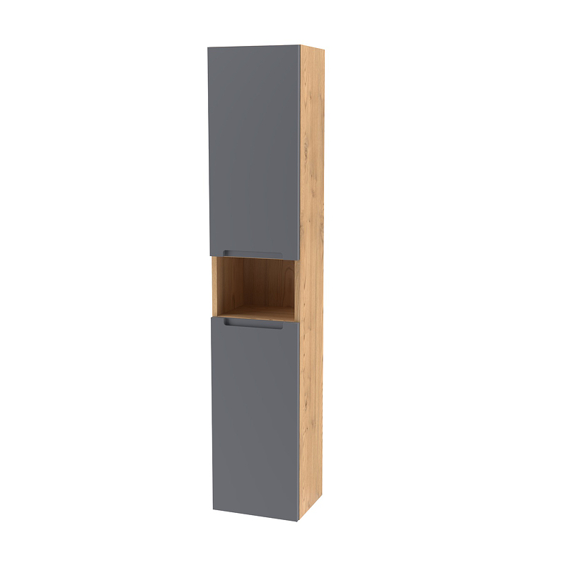 Шкаф пенал ЗОВ Дион 30 DPGD подвесной цвет Графит матовый Дуб медовый, купить, цена, заказать, магазин, доставка, скидка, промокод, купить, цена, заказать, магазин, доставка, скидка, промокод
