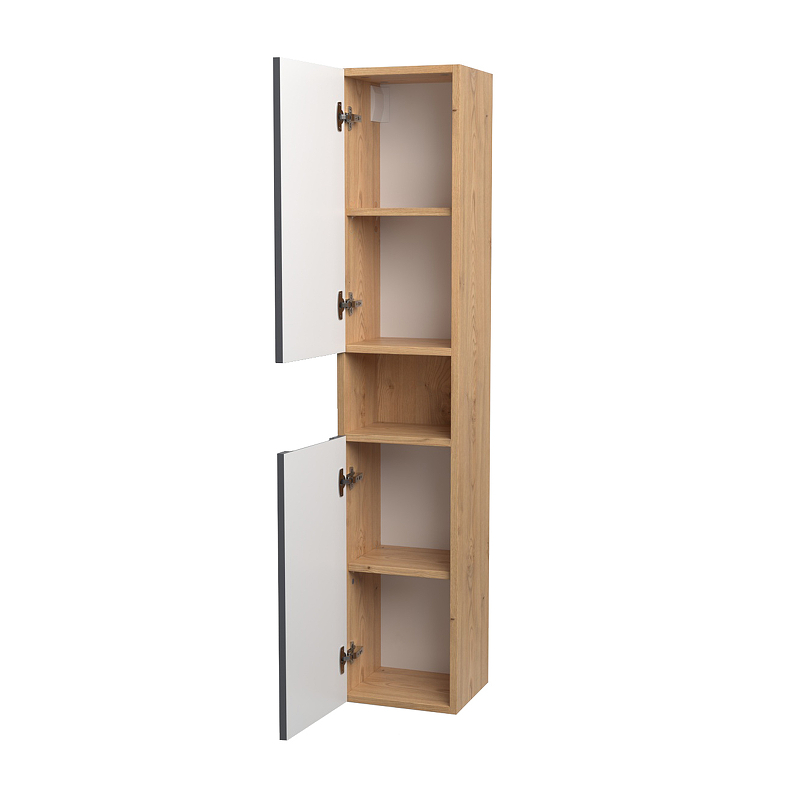 Шкаф пенал ЗОВ Дион 30 DPGD подвесной цвет Графит матовый Дуб медовый, купить, цена, заказать, магазин, доставка, скидка, промокод, купить, цена, заказать, магазин, доставка, скидка, промокод