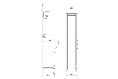Зеркало ASB-Woodline Салерно 105 9692 со светильниками Антикварный орех