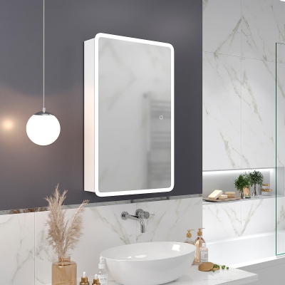 Зеркальный шкаф Mixline Сканди 50 553163 с подсветкой цвет Белый