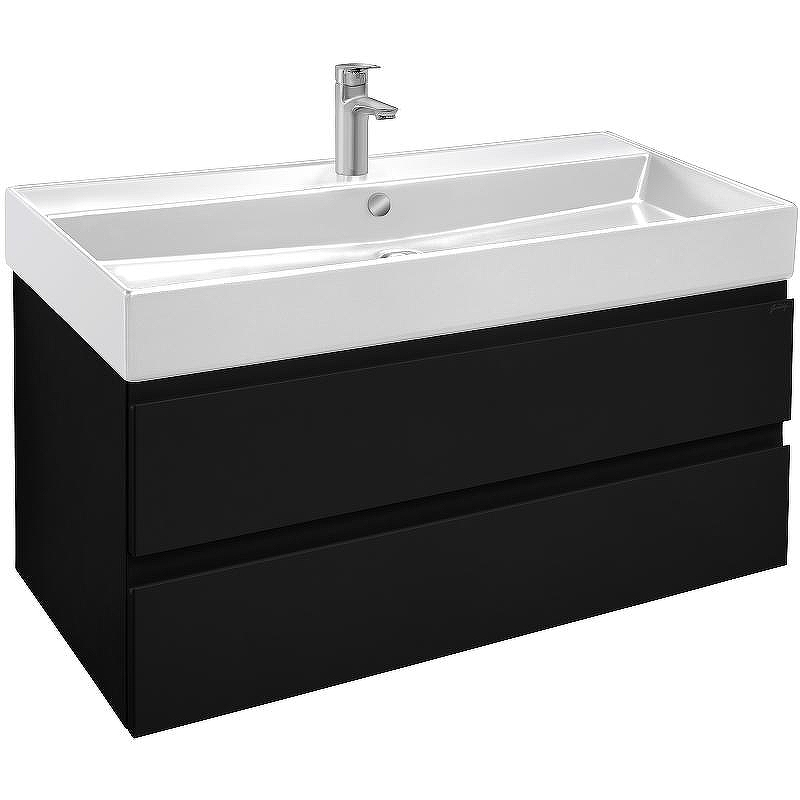 Тумба под раковину Jacob Delafon Madeleine 100 EB1318-J53 подвесная Черная матовая, купить, цена, заказать, магазин, доставка, скидка, промокод, купить, цена, заказать, магазин, доставка, скидка, промокод