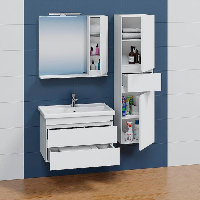 Тумба под раковину СанТа Марс 80 700296 подвесная Белая