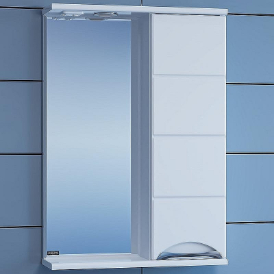 Зеркало со шкафом СанТа Родос 50 R 106014 с подсветкой Белое