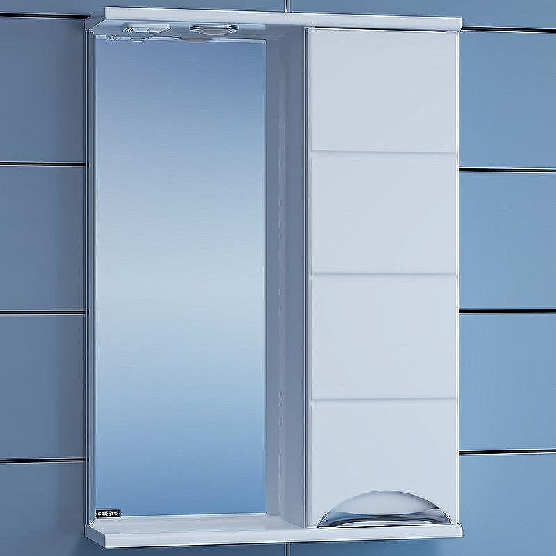 Зеркало со шкафом СанТа Родос 50 R 106014 с подсветкой Белое, купить, цена, заказать, магазин, доставка, скидка, промокод, купить, цена, заказать, магазин, доставка, скидка, промокод