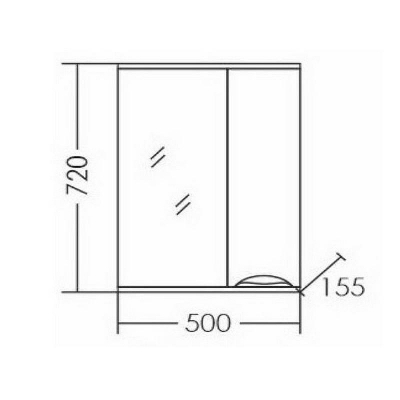 Зеркало со шкафом СанТа Родос 50 R 106014 с подсветкой Белое