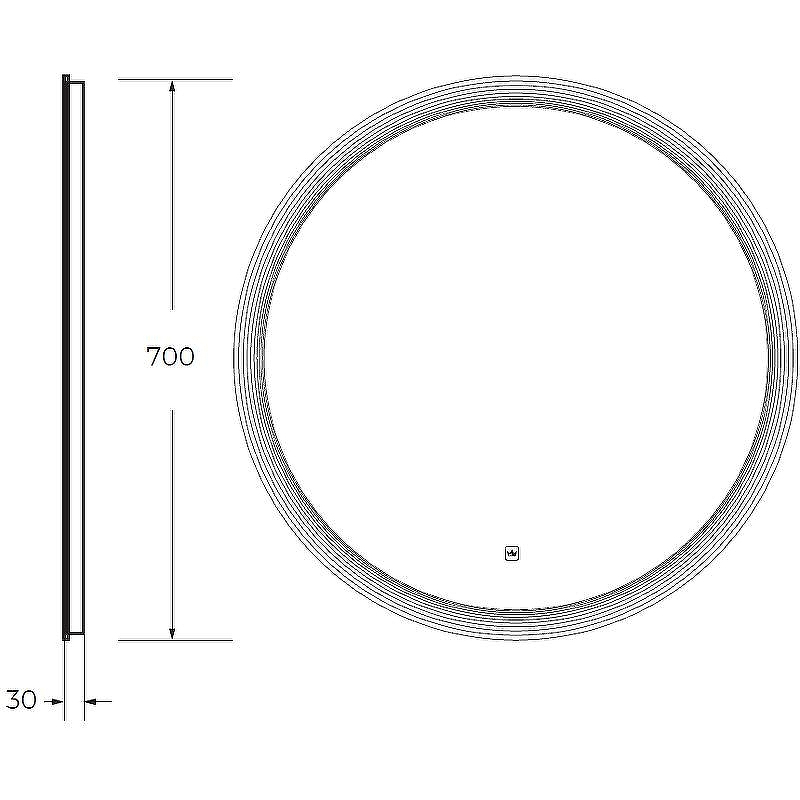 Зеркало Cezares Eco 70 CZR-SPC-ECO-700-LED-TCH с подсветкой с лазерной гравировкой и сенсорным выключателем, купить, цена, заказать, магазин, доставка, скидка, промокод, купить, цена, заказать, магазин, доставка, скидка, промокод