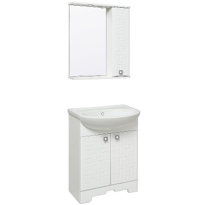 Зеркало со шкафом Runo Авила 60 R 00000001047 с подсветкой Белое