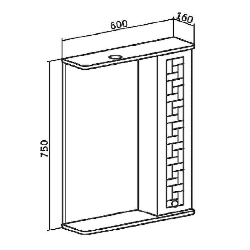 Зеркало со шкафом Runo Авила 60 R 00000001047 с подсветкой Белое, купить, цена, заказать, магазин, доставка, скидка, промокод, купить, цена, заказать, магазин, доставка, скидка, промокод