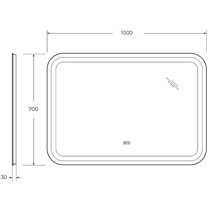 Зеркало Cezares Stylus 100 CZR-SPC-STYLUS-1000-700-TCH-WARM с подсветкой с сенсорным выключателем и подогревом, купить, цена, заказать, магазин, доставка, скидка, промокод, купить, цена, заказать, магазин, доставка, скидка, промокод