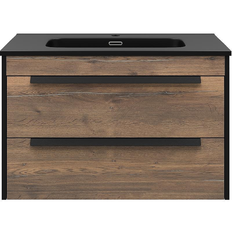 Тумба с раковиной Brevita Monsour 80 УТ000015278 подвесная Дуб Галифакс олово Черный кварц, купить, цена, заказать, магазин, доставка, скидка, промокод, купить, цена, заказать, магазин, доставка, скидка, промокод