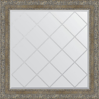 Зеркало Evoform Exclusive-G 85х85 BY 4317 с гравировкой в багетной раме - Виньетка античная латунь 85