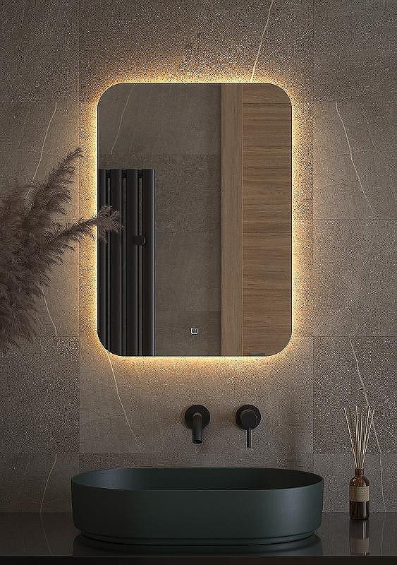 Зеркало Defesto Opti 50x70 DF 2814S с подсветкой 21W-3000К/Сенсорный выключатель/Теплый белый свет, купить, цена, заказать, магазин, доставка, скидка, промокод, купить, цена, заказать, магазин, доставка, скидка, промокод