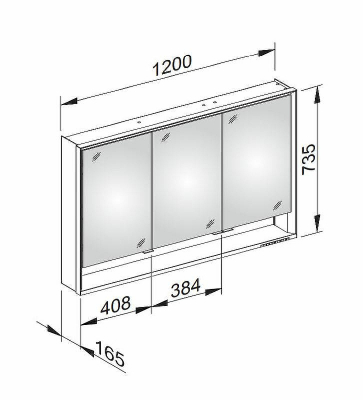Зеркальный шкаф Keuco Royal Lumos 120 14305 171301 с подсветкой Серебрянный