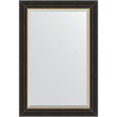 Зеркало Evoform Exclusive 94х64 BY 3925 с фацетом в багетной раме - Черное дерево с золотом 71