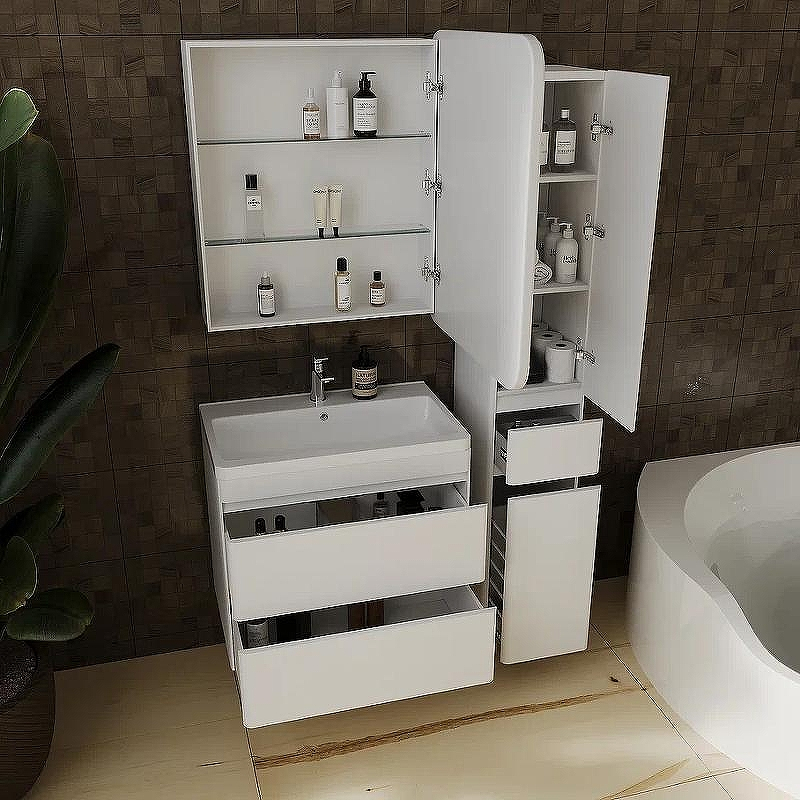 Тумба под раковину Style Line Атлантика 70 Люкс Plus СС-00002339 подвесная Белая матовая антискрейтч, купить, цена, заказать, магазин, доставка, скидка, промокод, купить, цена, заказать, магазин, доставка, скидка, промокод