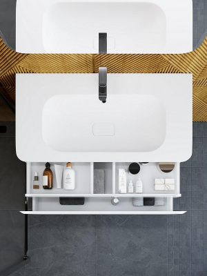 Тумба под раковину Art&Max Sanremo 100 AM-Sanremo-1000-1C-SO-BL подвесная Белая глянцевая