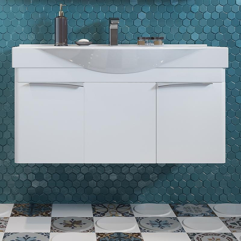 Тумба под раковину Aquaton Беверли 100 1A236701BV010 подвесная Белый глянец, купить, цена, заказать, магазин, доставка, скидка, промокод, купить, цена, заказать, магазин, доставка, скидка, промокод