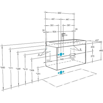 Тумба под раковину Aquaton Оливия 90 1A254401OLUG0 подвесная Грей Дуб ойстер