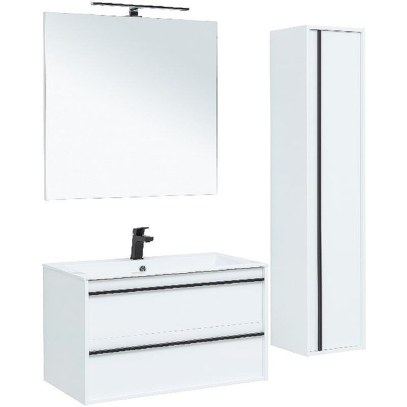 Тумба под раковину Aquanet Lino 90 253904 подвесная Белая матовая, купить, цена, заказать, магазин, доставка, скидка, промокод, купить, цена, заказать, магазин, доставка, скидка, промокод