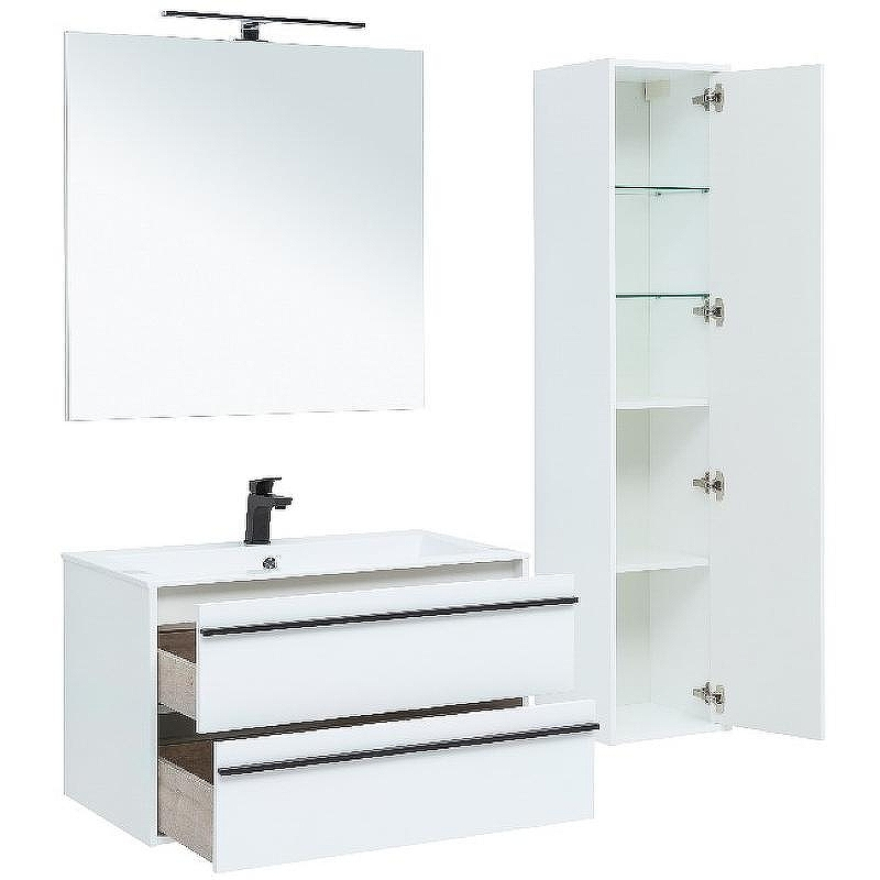 Тумба под раковину Aquanet Lino 90 253904 подвесная Белая матовая, купить, цена, заказать, магазин, доставка, скидка, промокод, купить, цена, заказать, магазин, доставка, скидка, промокод