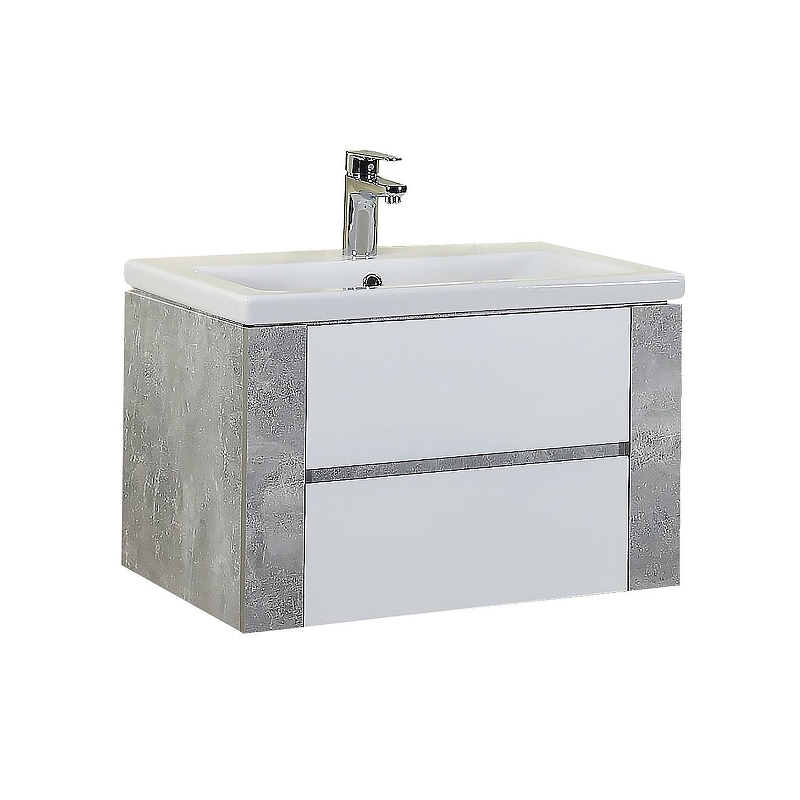 Тумба под раковину Onika Стоун 70 107066 подвесная цвет Ателье светлое Белый, купить, цена, заказать, магазин, доставка, скидка, промокод, купить, цена, заказать, магазин, доставка, скидка, промокод