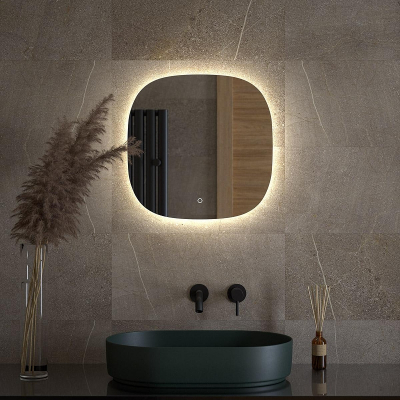 Зеркало Defesto Opti 50х50 DF 2848S с подсветкой 12W-4500K/Сенсорный выключатель/Нейтральный белый свет