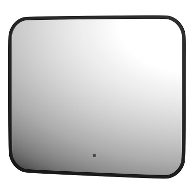 Зеркало Defesto Aura 60х50 DF 2963RH с подсветкой 19W-4500K/ИК - выключатель/Нейтральный белый свет/Черная рама