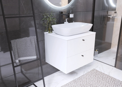 Тумба под раковину 1MarKa Desire 80П Ц0000026594 подвесная цвет Монолит айсберг Эмаль белая