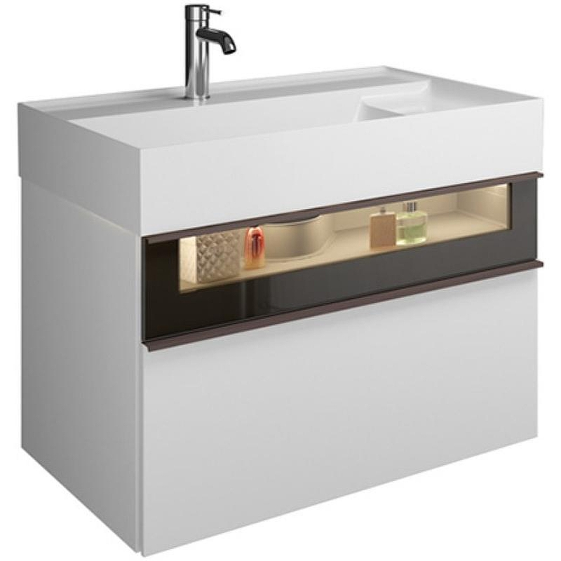 Тумба с раковиной Burgbad Yumo 80 SFMX082 F3193 C0001*1 подвесная Белая, купить, цена, заказать, магазин, доставка, скидка, промокод, купить, цена, заказать, магазин, доставка, скидка, промокод