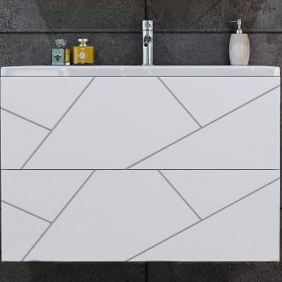 Тумба под раковину Бриклаер Кристалл 80 4627125415968 подвесная Белая