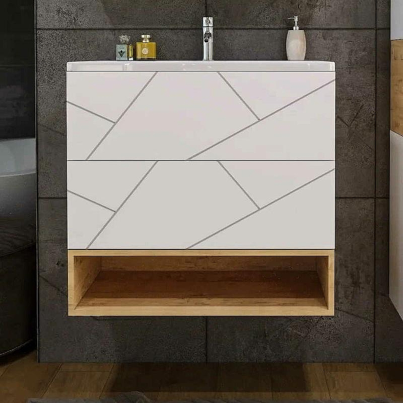 Тумба под раковину Бриклаер Кристалл 80 4627125415968 подвесная Белая, купить, цена, заказать, магазин, доставка, скидка, промокод, купить, цена, заказать, магазин, доставка, скидка, промокод