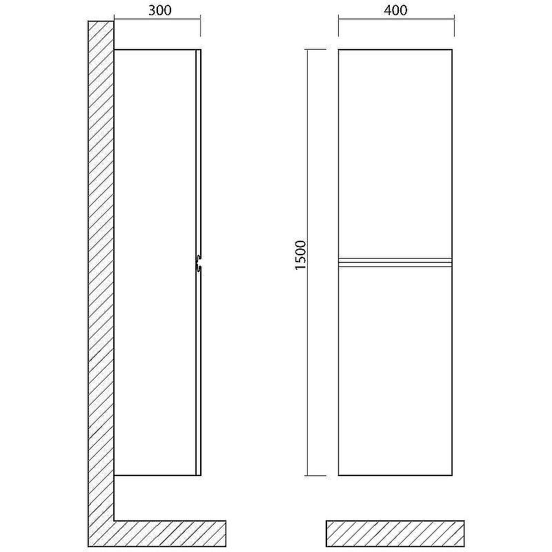 Шкаф пенал Art&Max AM-Bianchi-1500-2A-SO-BL подвесной Белый глянец, купить, цена, заказать, магазин, доставка, скидка, промокод, купить, цена, заказать, магазин, доставка, скидка, промокод