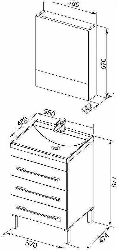 Комплект мебели для ванной Aquanet Верона 58 287656 Белый, купить, цена, заказать, магазин, доставка, скидка, промокод, купить, цена, заказать, магазин, доставка, скидка, промокод