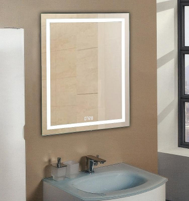 Зеркало Relisan Wendy 500х700 Гл000024377 с подсветкой с сенсорным выключателем и часами