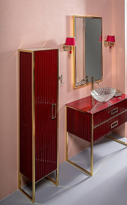 Шкаф пенал Boheme Armadi Art Monaco 35 L 868-RG-L Бордо глянец Золото