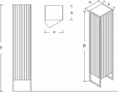 Шкаф пенал Boheme Armadi Art Monaco 35 L 868-RG-L Бордо глянец Золото