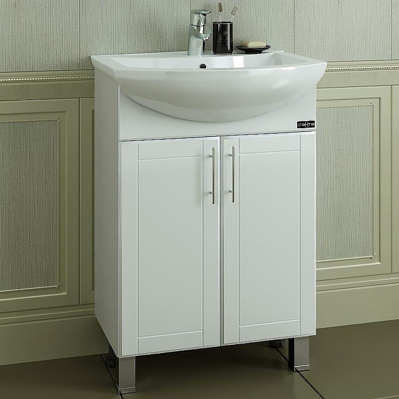 Тумба под раковину СанТа Дублин 60 223006 Белая, купить, цена, заказать, магазин, доставка, скидка, промокод, купить, цена, заказать, магазин, доставка, скидка, промокод