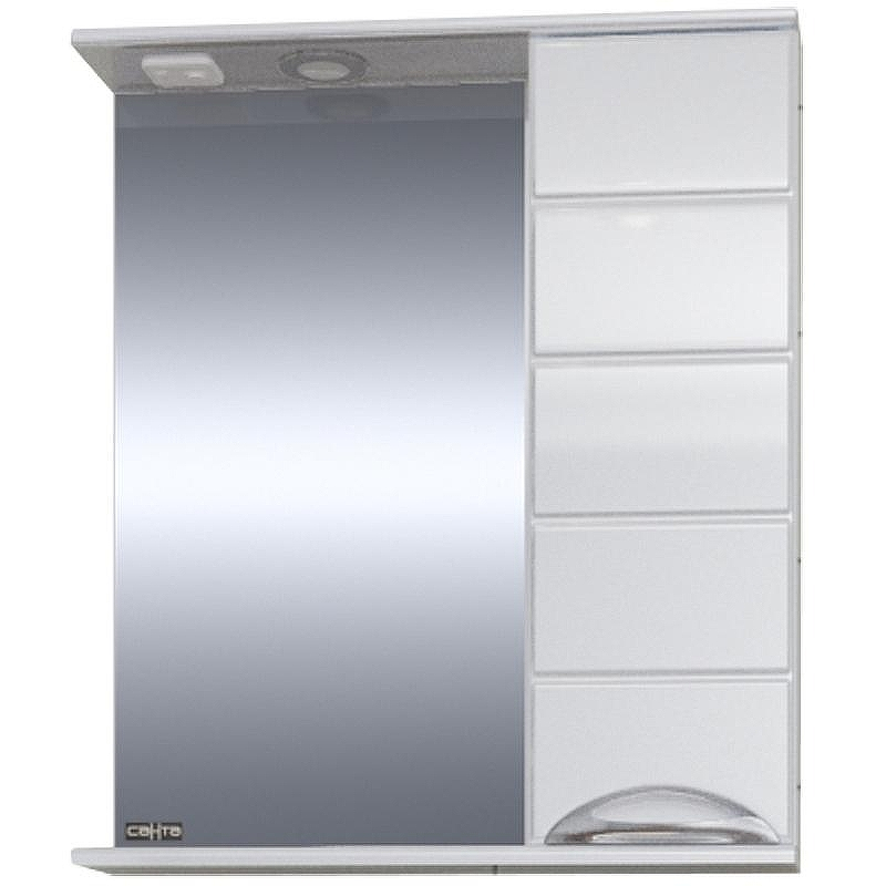 Зеркало со шкафом СанТа Родос 60 R 106016 с подсветкой Белое, купить, цена, заказать, магазин, доставка, скидка, промокод, купить, цена, заказать, магазин, доставка, скидка, промокод